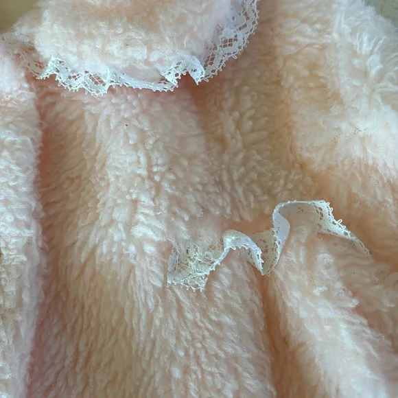 Vintage Pink Faux FurCoat with Hat